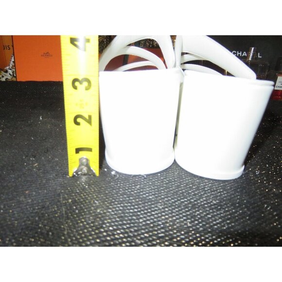 Anne Klein White Akvie Faux Leather Strappy Platform Wedge Sandals size 9.5 - Picture 4 of 10